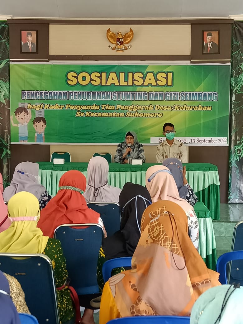 Sosialisasi pencegahan Stunting dan gisi seimbang bagi Kader Posyandu Tim Penggerak Desa/Kelurahan pada hari Selasa tanggal 13 September 2022